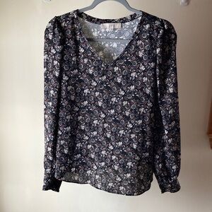 LOFT Floral V-Neck Women's Top